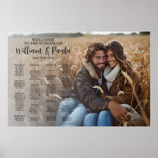 写真結婚アルファベット付き座席表 ポスター (正面)