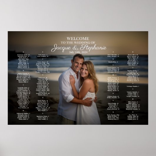 写真結婚アルファベット付き座席表 ポスター (正面)
