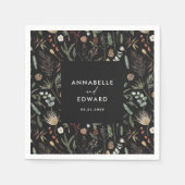 写真結婚アーチ水彩植物性フローラ スタンダードカクテルナプキン (正面)