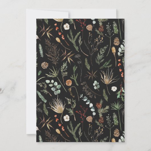 写真結婚アーチ水彩植物性フローラ 招待状 (裏面)