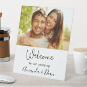 写真結婚スクリプト白歓迎 台座サイン (インサイチュ)