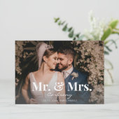 写真結婚タイポグラフィ発表Mr. & Mrs. - H 招待状 (スタンド正面)