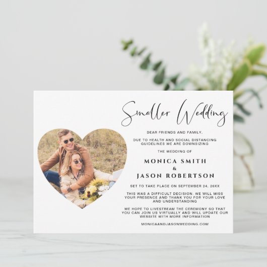 写真結婚ハートの小さエレガントさ 案内状 (スタンド正面)