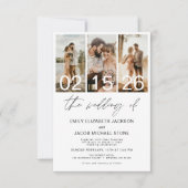 写真結婚ミニマリスト白の結婚ズ 招待状 (正面)