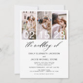 写真結婚ミニマリスト白の結婚ズ 招待状 (正面)