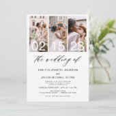 写真結婚ミニマリスト白の結婚ズ 招待状 (スタンド正面)