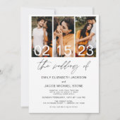 写真結婚ミニマリスト白の結婚ズ 招待状 (正面)