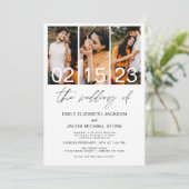 写真結婚ミニマリスト白の結婚ズ 招待状 (スタンド正面)