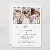 写真結婚ミニマリスト白の結婚ズ 招待状 (正面)