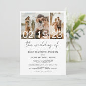 写真結婚ミニマルシンプルリストホワイト 招待状 (スタンド正面)