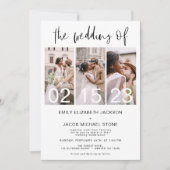 写真結婚ミニマルシンプルリストホワイト 招待状 (正面)