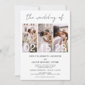 写真結婚ミニマルシンプルリストホワイト 招待状 (正面)