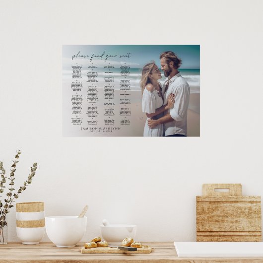 写真結婚付きアルファベットの座席表 ポスター (キッチン)