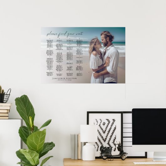 写真結婚付きアルファベットの座席表 ポスター (ホームオフィス)