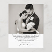 写真結婚付き予算モダンサンキューカード (裏面)