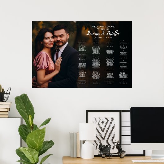 写真結婚付き座席表あなたの席を見つける ポスター (ホームオフィス)