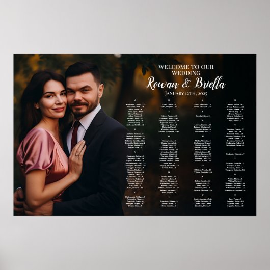 写真結婚付き座席表あなたの席を見つける ポスター (正面)