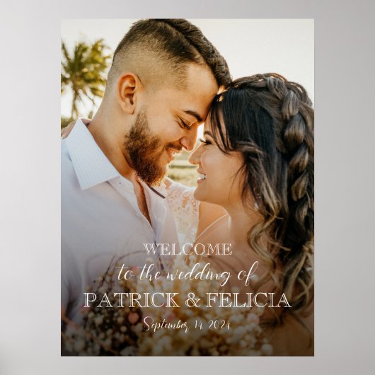 写真結婚付き歓迎の看板ポスター ポスター (正面)