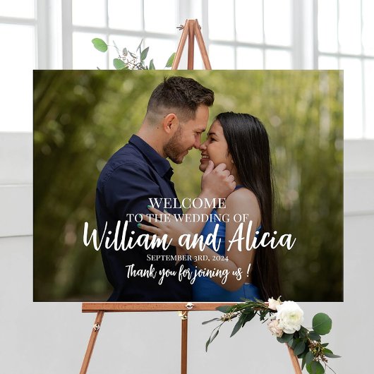 写真結婚付き歓迎の看板ポスター ポスター