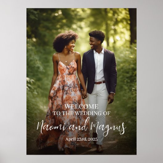 写真結婚付き歓迎の看板ポスター ポスター (正面)