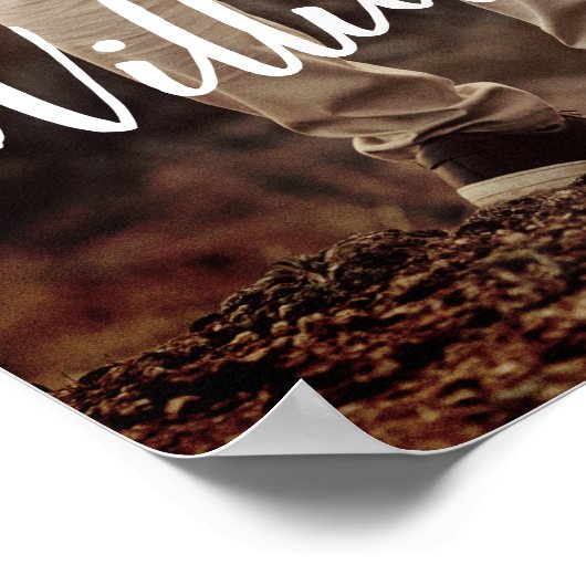 写真結婚付き歓迎の看板 ポスター (角)