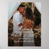 写真結婚付き歓迎パーソナライズされたサイン ポスター (正面)