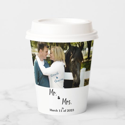写真結婚付き 紙コップ (正面)