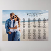 写真結婚座席表エレガントモダン図 ポスター (正面)