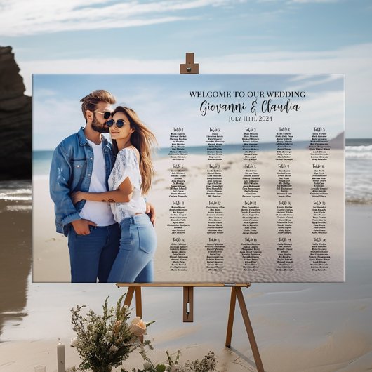 写真結婚座席表エレガントモダン図 ポスター