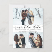 写真結婚式の日付磁石、3つの写真を保存 マグネット招待状 (正面)