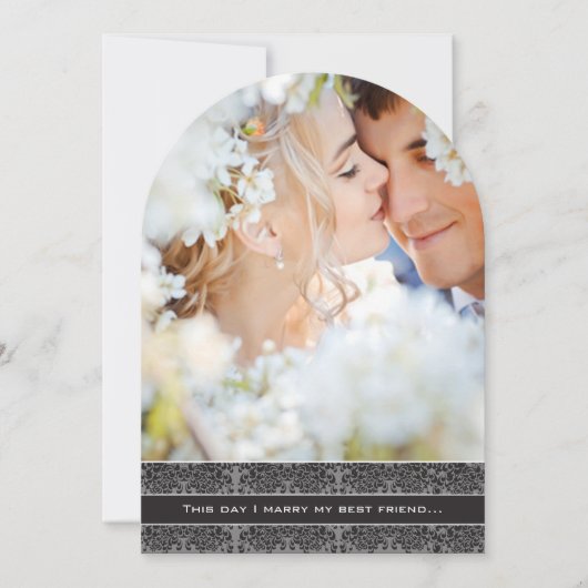 写真結婚式招待状友達と最高の結婚する 招待状 (正面)