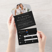 写真結婚式招待状 – ツインフレイムス – LGBTQ- オールインワン招待状 (貼ってはがせる)