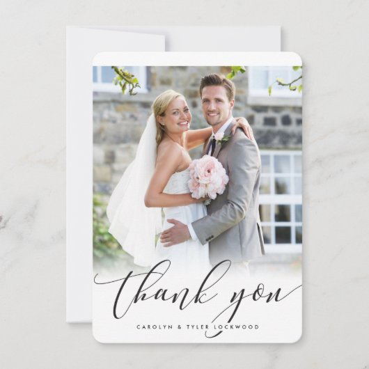 写真結婚書に感謝エレガントする サンキューカード (正面)
