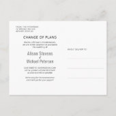 写真結婚発表の計画の変モダン更 案内ポストカード (裏面)