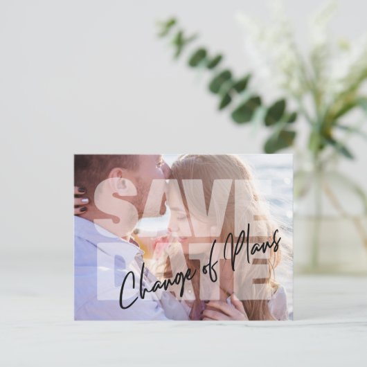 写真結婚発表の計画の変モダン更 案内ポストカード (スタンド正面)