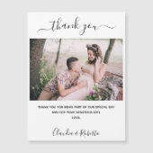 写真結婚白高級サンキューカード磁石 (正面)