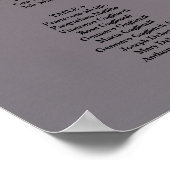 写真結婚編集可能な座席図 ポスター (角)