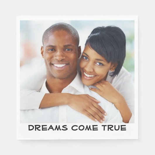 写真結婚、ブライダルシャワー、婚約モダン スタンダードランチョンナプキン (正面)