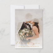 写真結婚、金ゴールドスクリプト、サンキューカード サンキューカード (正面)