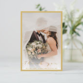 写真結婚、金ゴールドスクリプ縁どト感謝してい サンキューカード (スタンド正面)