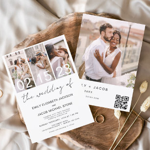 写真結婚QRコードの結婚内容 招待状