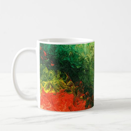 写真絵を描の油背景油塗装 コーヒーマグカップ (左)