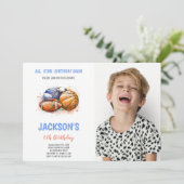 写真絵を描付きスポーツ誕生日招待状 招待状 (スタンド正面)