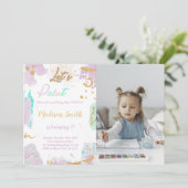写真絵を描付き誕生日招待状 招待状 (スタンド正面)
