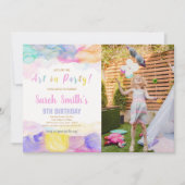 写真絵を描付き誕生日招待状 招待状 (正面)