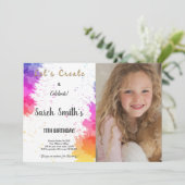 写真絵を描付き誕生日招待状 招待状 (スタンド正面)