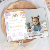 写真絵を描付き誕生日招待状 招待状