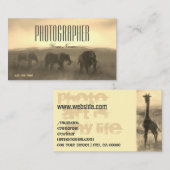 写真絵を描写真サファリサンセットフォトグラファー 名刺 (正面/裏面)