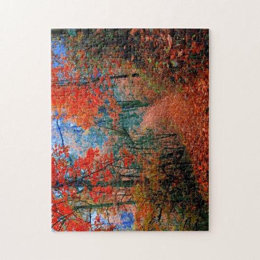 写真絵を描林秋の火炎路 ジグソーパズル (縦)