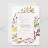 写真絵を描花模様学校卒業発表 招待状 (裏面)